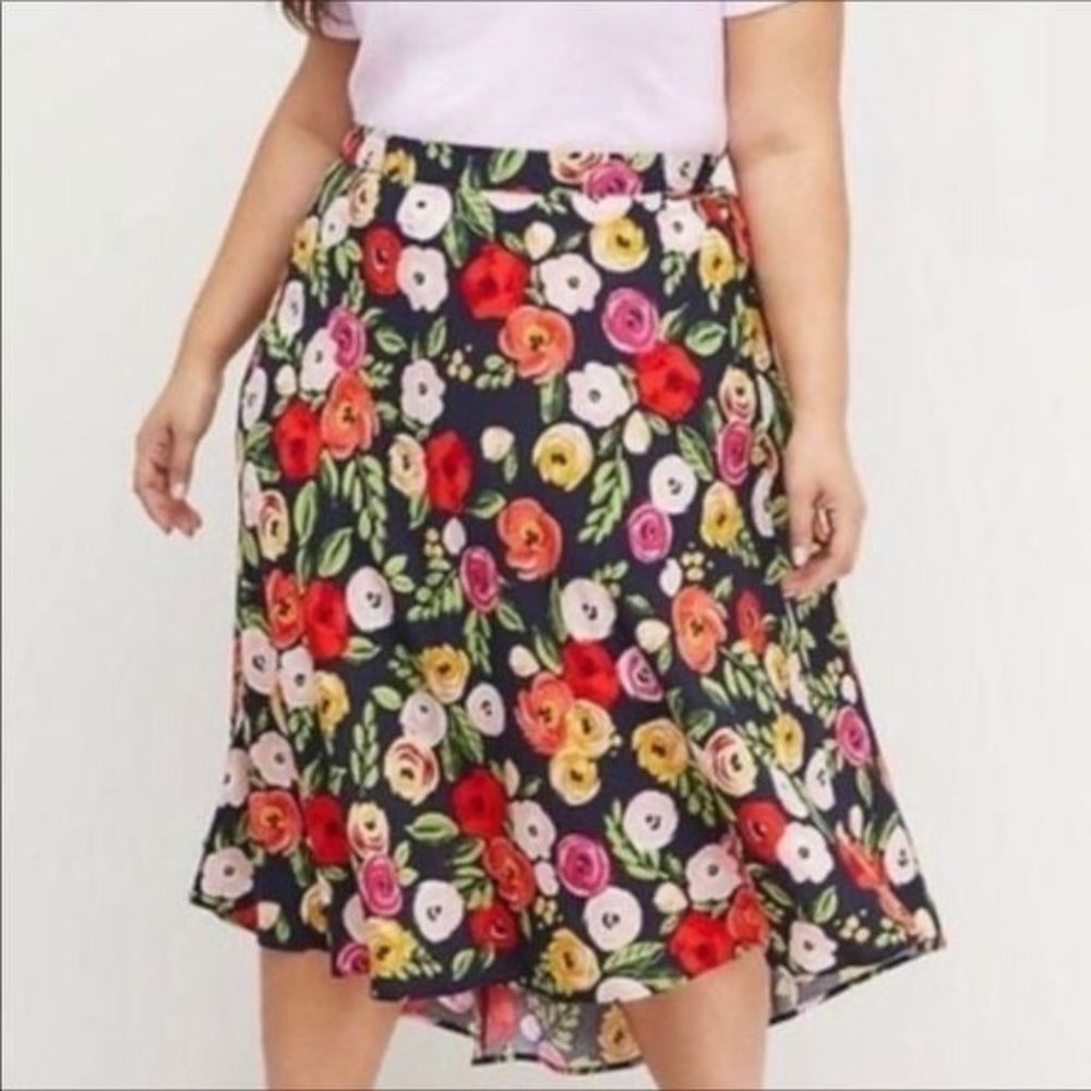 NWT Lane Bryant Floral High-Low Skirt Womens Size 18/20